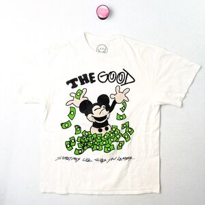 CVLA The Good & Bad Money Mickey Graphic Tee Streetwear White Men's Large